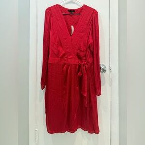 NWT silk Banana Republic Red Wrap Dress